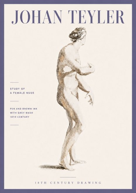 Johan Teyler Study of a Female Nude No6 - Juliste