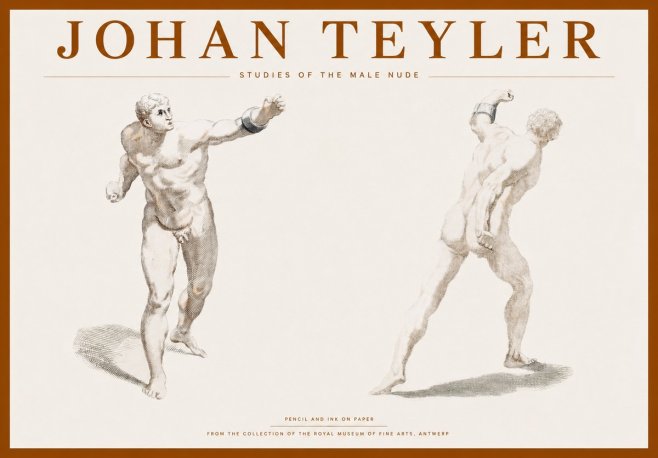 Johan Teyler Studies of the Male Nude No1 - Juliste