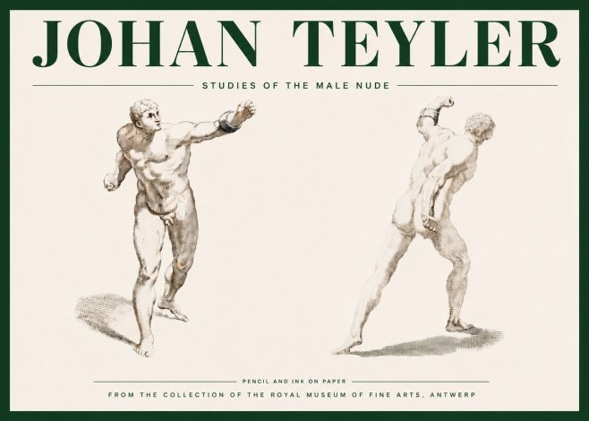 Johan Teyler Studies of the Male Nude No4 - Juliste