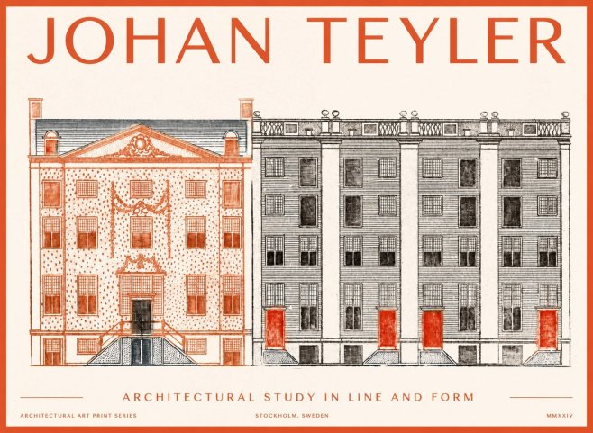 Johan Teyler Architectural Study in Line and Form No1 - Juliste