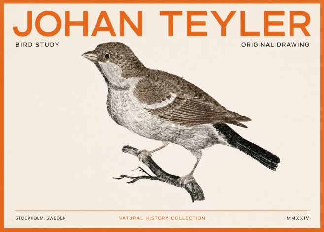 Johan Teyler Bird Study II No3 - Juliste