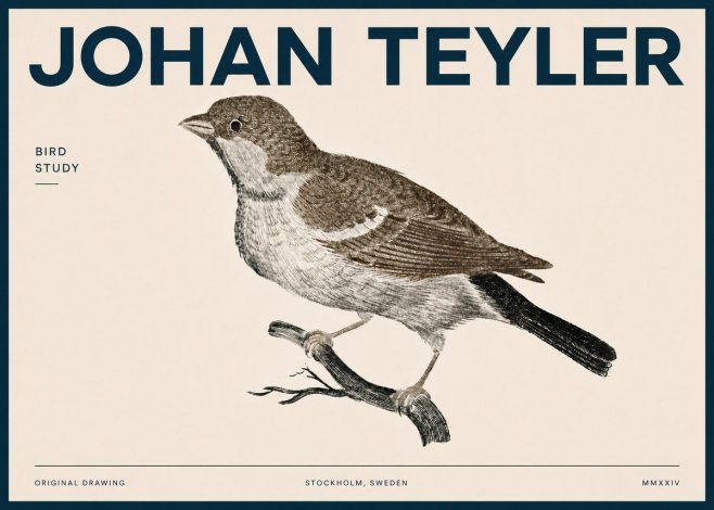 Johan Teyler Bird Study II No4 - Juliste