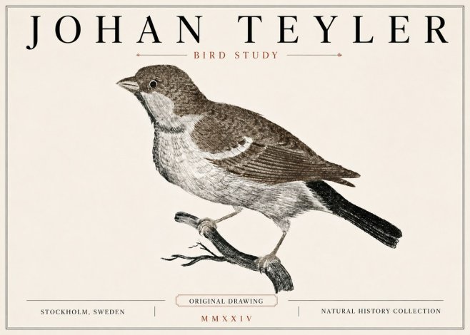 Johan Teyler Bird Study II No6 - Juliste