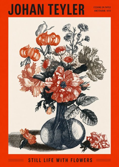 Johan Teyler Still Life with Flowers No2 - Juliste