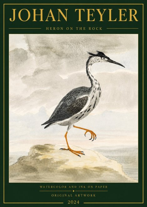 Johan Teyler Heron on the Rock No3 - Juliste
