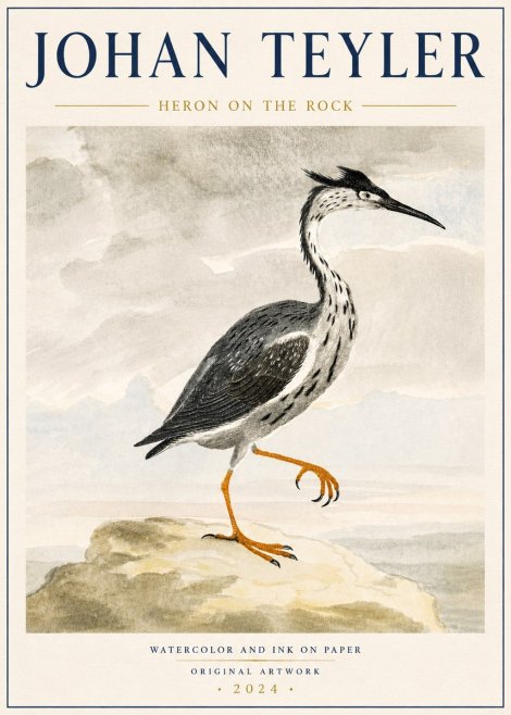 Johan Teyler Heron on the Rock No6 - Juliste
