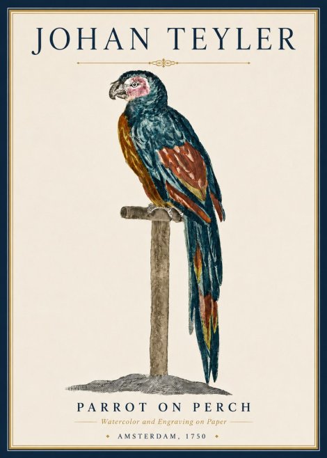 Johan Teyler Parrot on Perch No5 - Juliste