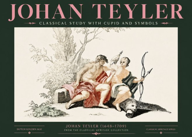 Johan Teyler Classical Study with Cupid and Symbols No4 - Juliste