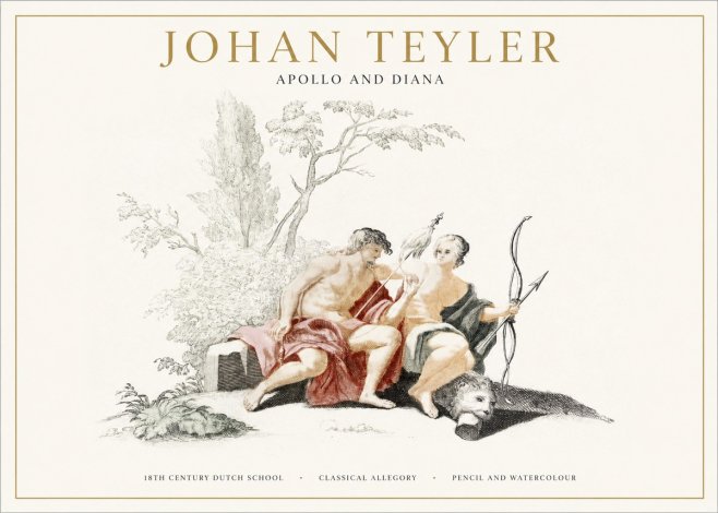 Johan Teyler Classical Study with Cupid and Symbols No5 - Juliste