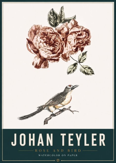 Johan Teyler Rose and Bird II No3 - Juliste