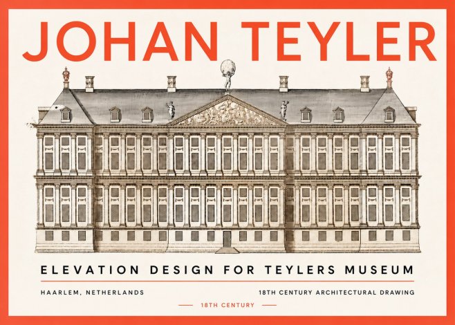 Johan Teyler Elevation Design for Teylers Museum, Haarlem No5 - Juliste