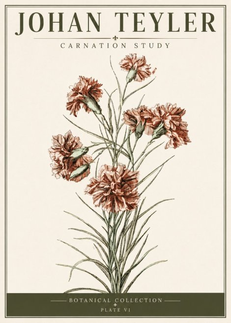 Johan Teyler Carnation Study No6 - Juliste