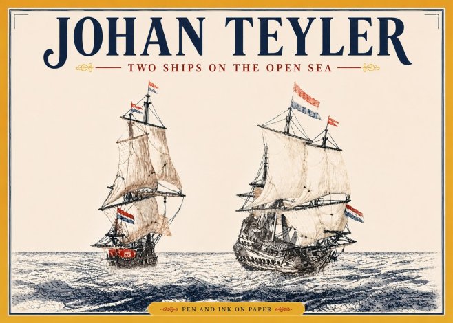 Johan Teyler Two Ships on the Open Sea No5 - Juliste