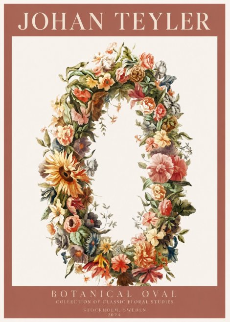 Johan Teyler Floral Oval No3 - Juliste