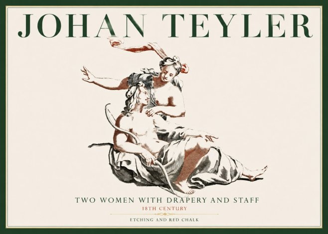 Johan Teyler Two Women with Drapery and Staff No4 - Juliste