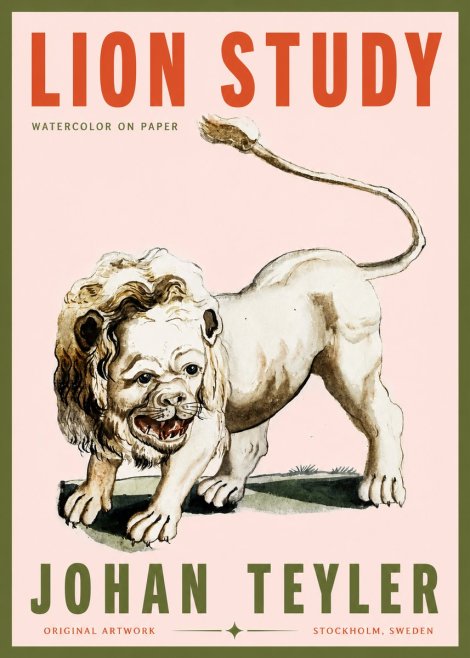 Johan Teyler Lion Study No3 - Juliste