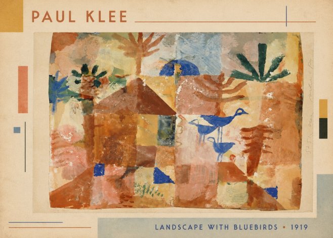 Paul Klee Landscape with Bluebirds No1 - Juliste