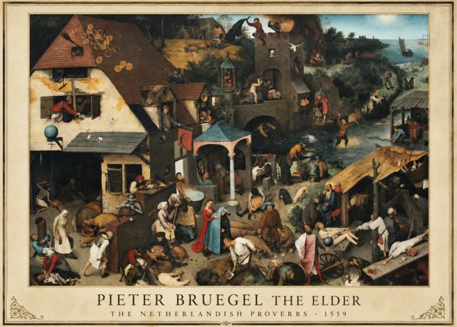 Pieter Bruegel The Netherlandish Proverbs II No5 - Juliste