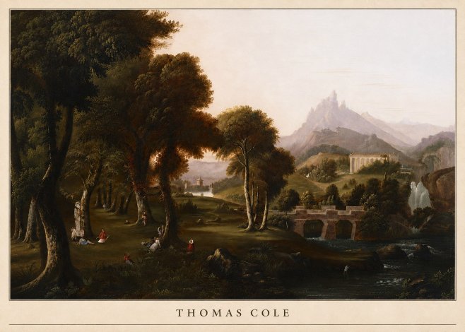Thomas Cole The Old Mill, Sunset No5 - Juliste
