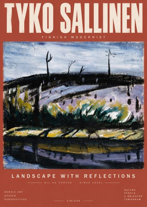 Tyko Sallinen Landscape with Reflections No5 - Juliste