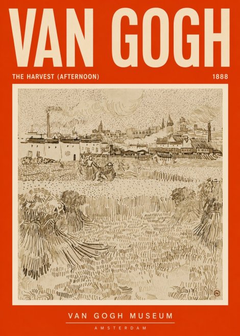 Van Gogh The Harvest (Afternoon) No5 - Juliste