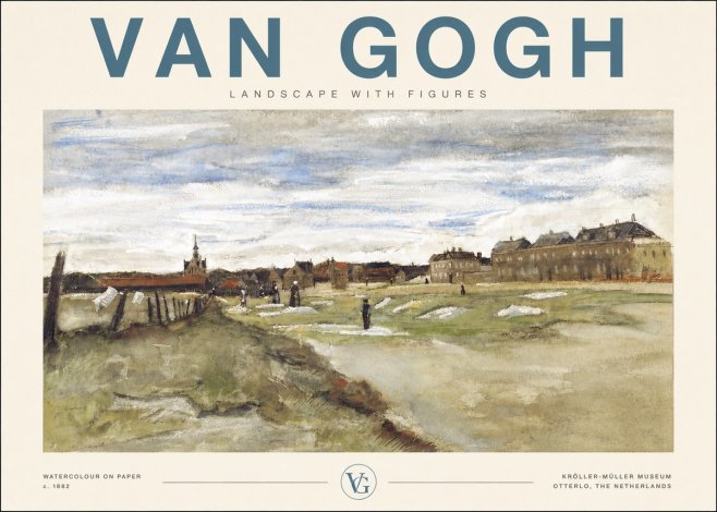 Van Gogh Landscape with Figures No4 - Juliste