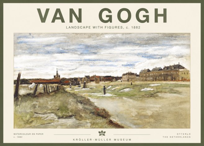 Van Gogh Landscape with Figures No5 - Juliste