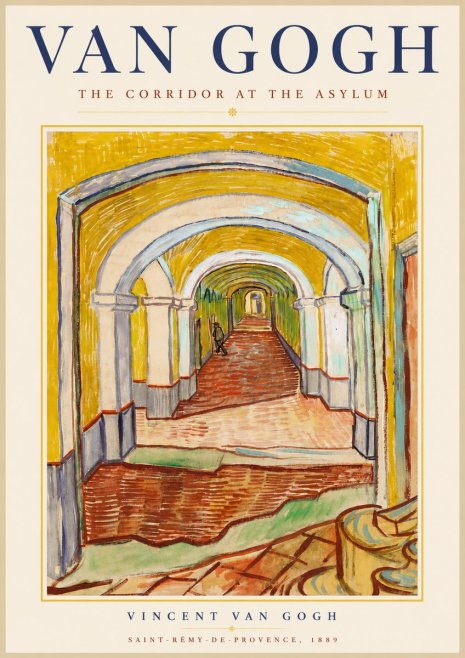 Van Gogh The Corridor at the Asylum No6 - Juliste