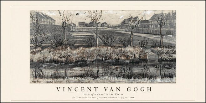 Van Gogh View of a Canal in the Winter No1 - Juliste