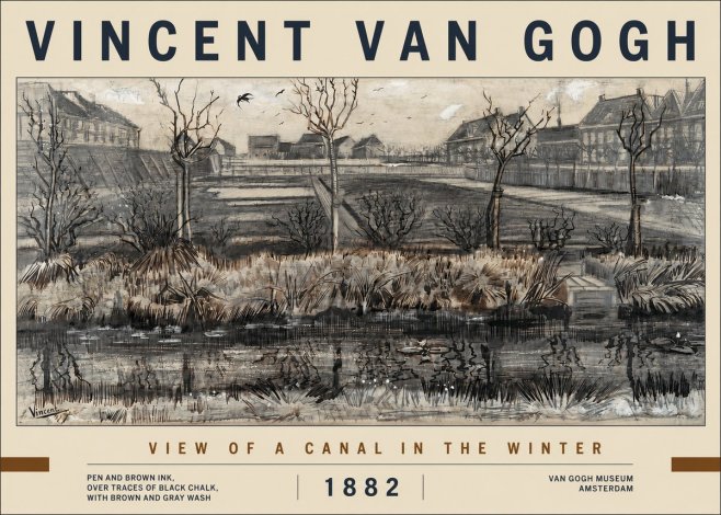 Van Gogh View of a Canal in the Winter No2 - Juliste