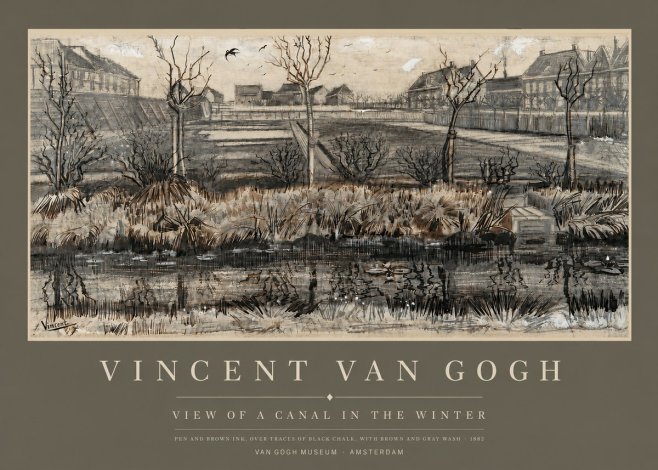 Van Gogh View of a Canal in the Winter No3 - Juliste
