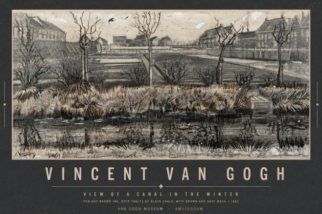 Van Gogh View of a Canal in the Winter No5 - Juliste