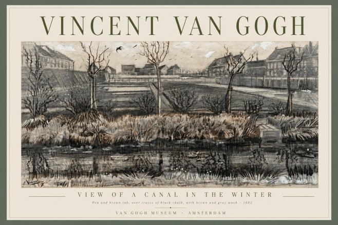 Van Gogh View of a Canal in the Winter No6 - Juliste