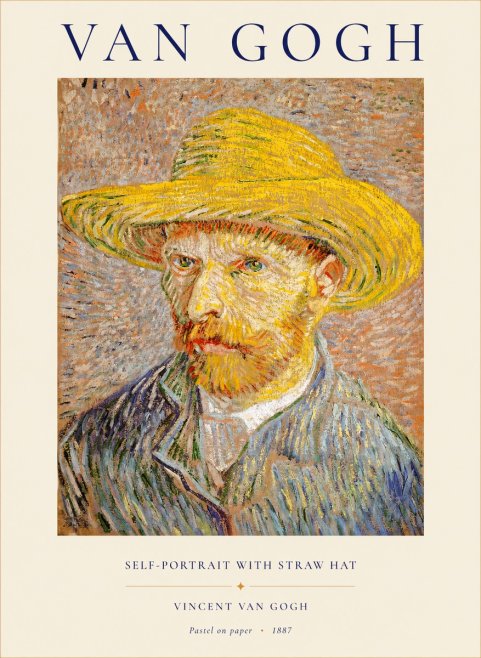 Van Gogh Self-portrait with Straw Hat I No1 - Juliste