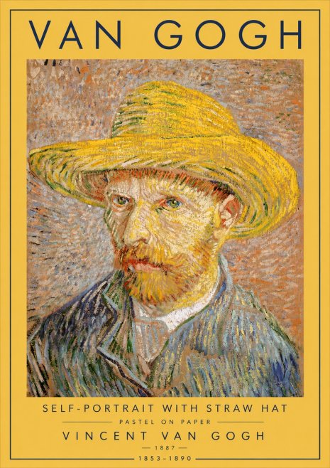 Van Gogh Self-portrait with Straw Hat I No4 - Juliste