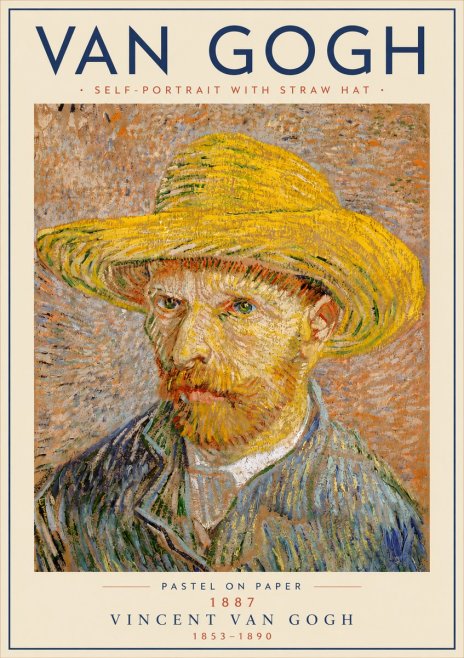 Van Gogh Self-portrait with Straw Hat I No6 - Juliste