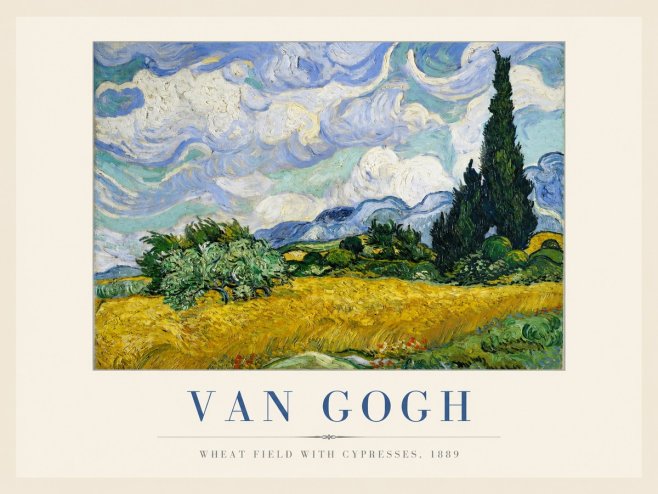 Van Gogh Wheat Field with Cypresses, 1889 No1 - Juliste