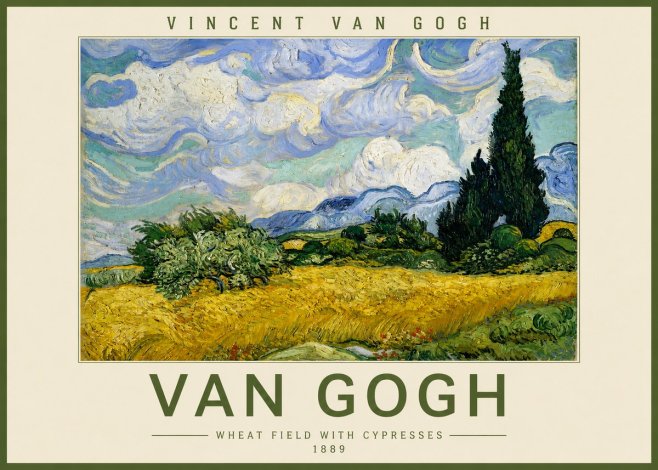 Van Gogh Wheat Field with Cypresses, 1889 No2 - Juliste