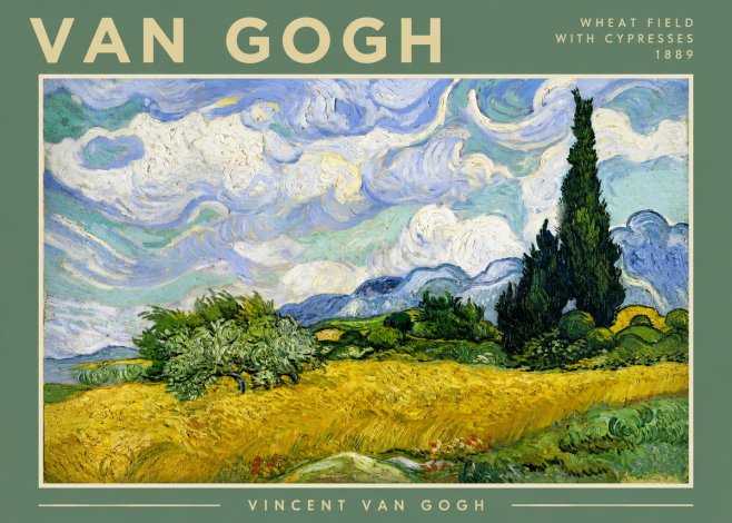 Van Gogh Wheat Field with Cypresses, 1889 No3 - Juliste