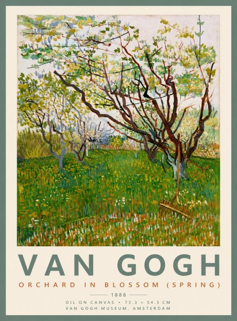 Van Gogh Orchard in Blossom (Spring) No2 - Juliste
