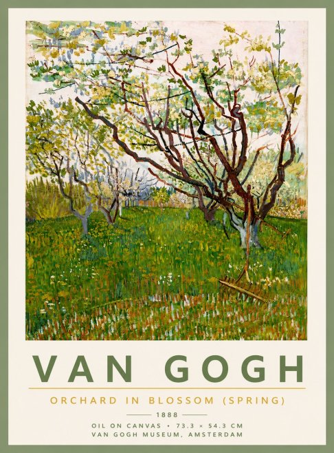 Van Gogh Orchard in Blossom (Spring) No4 - Juliste