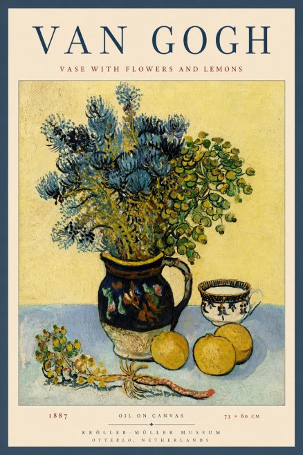Van Gogh Vase with Flowers and Lemons No2 - Juliste