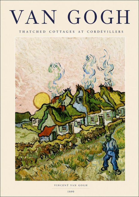 Van Gogh Cottages with Thatched Roofs No3 - Juliste