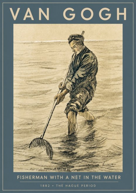 Van Gogh Fisherman with Net No3 - Juliste