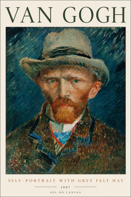 Van Gogh Self-portrait with Grey Felt Hat I No2 - Juliste