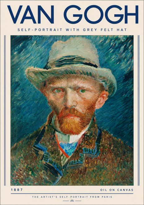 Van Gogh Self-portrait with Grey Felt Hat I No3 - Juliste