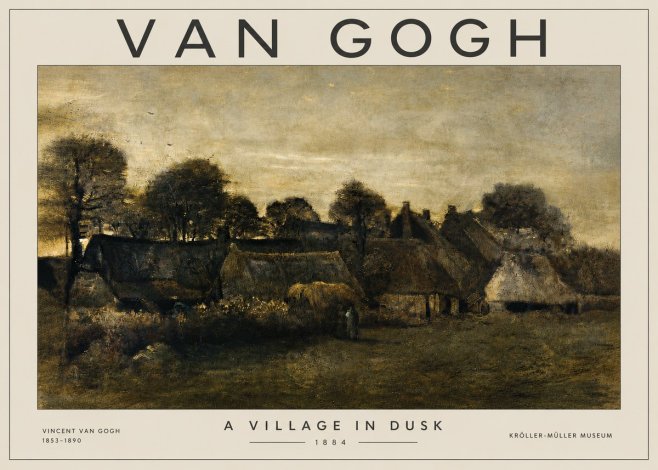 Van Gogh A Village in Dusk No3 - Juliste