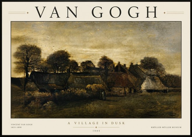 Van Gogh A Village in Dusk No6 - Juliste