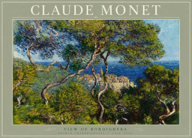 Monet View of Bordighera No5 - Juliste