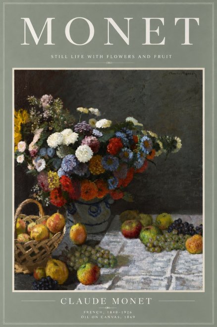 Monet Still Life with Flowers and Fruit No5 - Juliste